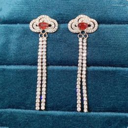 Stud Earrings Natural Real Red Ruby Earring Luxury Flower Style 3 5mm 0.4ct 2pcs Gemstone 925 Sterling Silver Fine Jewelry L24361