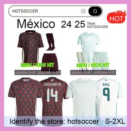 2024 2025 MeXiCO Soccer Jerseys CHICHARITO 24/25 National Team Football Shirt Men Kids Kit Home Away Camisetas Copa America Maillot Mexique GIMENEZ LOZANO hotsoccer