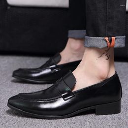 Casual Shoes Men's Penny Loafers Slip On Leather Male Office Business Dress Men Fashion Party Wedding Formal Footwear
