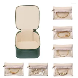 Jewellery Pouches Case With 6 Compartments Small Display Box Stylish Jewellery Elegant Gift For Women