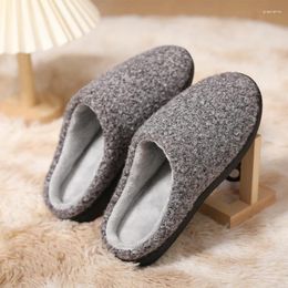 Slippers Winter Home Shoes Men Flat Breathable Footwear Soft Comfortable All-match Slip-on Classic Non-slip Plus Velvet Keep Warm Style