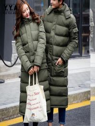 Men039s Down Parkas Mens Warm Long Coats Lady Cotton Jacket Padded Coat Hooded Winter Overcoat Green Black Size 3xl5530866