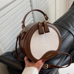 Evening Bags Small Round Bag Women Handbag Top Brand Mini Shoulder Female Vintage Stone Pattern Crossbody Ladies Circular Hand