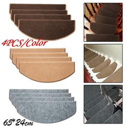 Carpets 4 PCS/Set Carpet Step Mat Self Adhesive Stair Anti-Slip Safety Quiet Floor Indoor