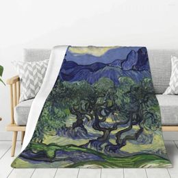 Blankets Olive Trees Blanket Warm Lightweight Soft Plush Throw For Bedroom Sofa Couch Camping