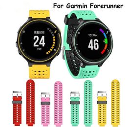 Two colors Watchband Soft Silicone Replacement Wrist Watch strap For Garmin Forerunner 220 230 235 620 630300A