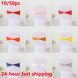 Sashes 10/50PC/lot Wedding Chair Decoration Organza Chair Sashes Knot Bands Chair Bows For for Wedding Party Banquet Event Chair Decors