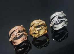 Дизайнерские женские кольца с буквами, мужские позолоченные серебряные кольца, ювелирные изделия в подарок