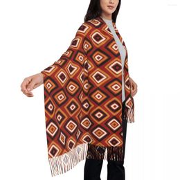 Scarves Women Scarf Outdoor African Styles Head With Tassel Retro Geometry Casual Shawls And Wraps Autumn Custom Bufanda Mujer