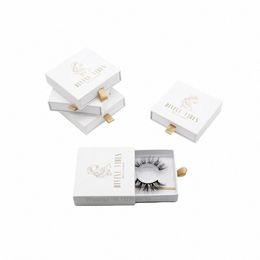 simple White Square Eyel Packaging Box With Printed Logo Wholesale 3D Mink Les Makeup Tools Custom L Box Packaging r9ZZ#