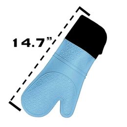 2024 1PCS Extra Long Oven Mitts and Pot Holders Sets Heat Resistant Silicone Cooking Gloves Hot Pads Potholders Extra Long Oven Mitts Set