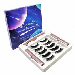 magnetic liquid Eyeliner And Magnetic False Eyeles No Glue Natural Lasting Handmade Eyel Makeup Tool Set TSLM1 p2Sb#