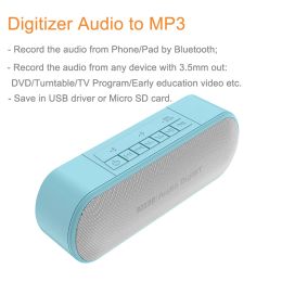 Speakers Ezcap221 Audio Capture Card Bluetooth MP3 Player TF Card Speaker for PC Phone Music Video English Listening Recording Recorder