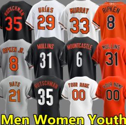 2024 Custom Baseball Jerseys Adley Rutschman Cedric Mullins Eddie Murray Cal Ripken Jr. Anthony Santander Ryan Mountcastle Austin Hays