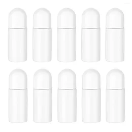 Storage Bottles Plastic White Roll On For Essential Oils Reusable Leak-Proof Deodorant Containers With Roller Ball