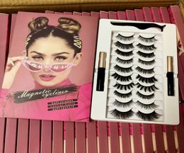 3D 5D Magnetic Eyelashes with Eyeliner and Tweezer kit 10 Pairs Magnetic False Lashes Natural Look 2pcs Liquid Eyeliner No Glue Ne2559340