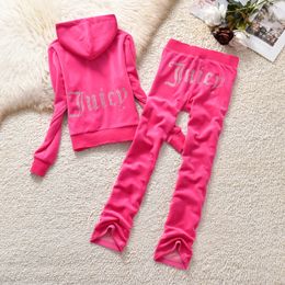 designer juicy tracksuit womens tracksuit set coutoure autumn spring women sport red suit slim casual velvet women set track suit couture Juciy coture sweatsuits xx