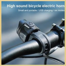 Bicycle Bell Usb Charge Ntegration Bicycle Accessories Perambulator Trembler Portable Bicycle Klaxon 6 Ringtones 240322