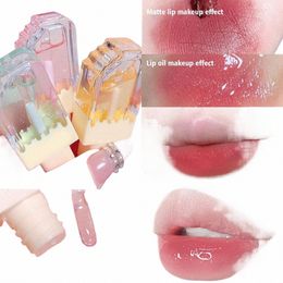 lovely Ice Cream Moisturising Lip Balm Moisturising Glitter Lipgloss Lipstick Makeup Crystal Lip Jelly Women Glaze X9Q7 D7LY#