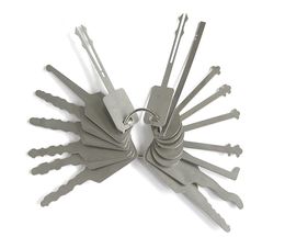 16pcslot Jiggler keys Lock Picking tools Lock Pick Set for Double Sided Lock Pick Tools for Car Lock Opener5779482