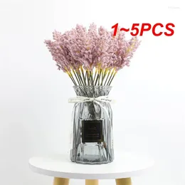 Decorative Flowers 1-5PCS Pieces/Bundle PE Lavender Artificial Flower Wholesale Plant Wall Decoration Bouquet Material Manual Vases Home