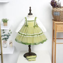 Girl Dresses Girls' Lolita Princess Avocado Green Jsk Suspender Dress Spanish Children Shirt