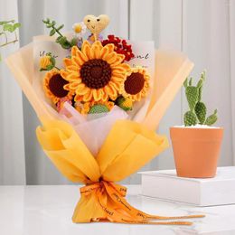 Decorative Flowers Flower Bouquet Crochet Set Ornament Home Decoration Birthday Materials Pack For Beginners Adults DIY Gifts