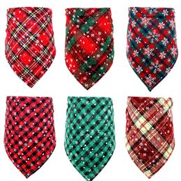 20PCS Christmas Dog Bandana Pet Accessories Small Dogs Bandanas Scarf Puppy Bibs Supplies 240314