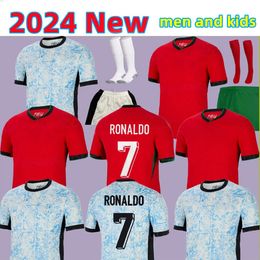 2024 كأس يورو لكرة القدم قمصان رونالدو البرتغالية البرتغالية قمصان Joao Felix Ruben Neves Diogo Portugieser Portugal Football Shirt Kids Kids Kit