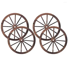 Decorative Figurines Wood Wagon Wheel Wall Hanging Vintage Western Retro Wooden Craft Wedding Gardening Decor