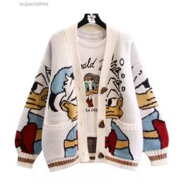 Women's Vests Lazy Wind Loose Versatile Thickened Knitted Cardigan Hoodies Japanese Cartoon Sweater Coat Women Autumn Winter Sweaters