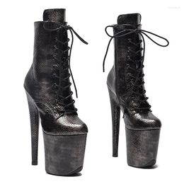 Dance Shoes Fashion Sexy Model Shows PU Upper 20CM/8Inch Women's Platform Party High Heels Pole Boots 434