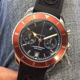 2021 NEW Bre 1884 mens watch Quartz movement Wristwatches Chronograph Black dial Date Rubber strap Metal watches 319g