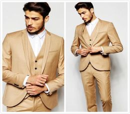 Gold Morning Wedding Suits Handsome Slim Fit Mens Suits Groom Tuxedos Custom Made Formal Prom Suits JacketPantsVestTie6969712