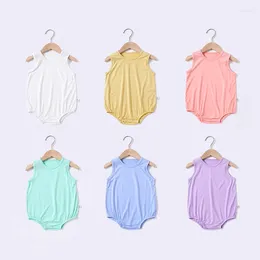 Rompers 2024 Summer Baby Romper Modal Boy Girl Clothes Sleeveless Born Bodysuit Soft Comfortable Clothing