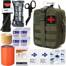 Survival Emergency Survival First Aid Kit, Military Tactical, Admin Pouch, EMT Bug Out Bag, Camping Gear, Molle, IFAK, EMT for Trauma