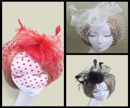 Bridal Fascinators 3 color Fascinators Nice Sinamay Hats Bridal and Wedding Hair Accessories Cocktail Hats RedBlackWhite4972453