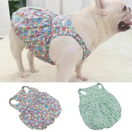 Dog Apparel Summer Clothes Flower Print Comfortable Casual Wear Puppy Dress Pet Vest Shirt For Small Dogs