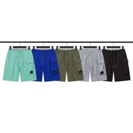 Shorts de praia impermeáveis com lente de bolso duplo.Preto Exército Lago Verde, Azul Cinza