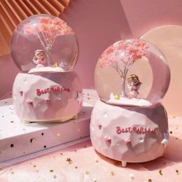 Boxes Crystal Ball Music Box Christmas Glass Eight Rotating Girls Children'S Birthday Gift Decorations For Girlfriends