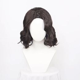 Wigs Ccutoo Synthetic Winter Soldier Bucky Barnes Cosplay Wig Women Men Dark Brown Thick Fluffy Curly Hair Wigs + Wig Cap Free