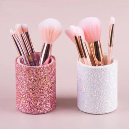 Storage Boxes Sparkling Makeup Brush Bucket Cosmetic Pen Box Pencil Vase Comb Lipstick Container Home For Desktop