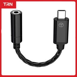 Earphones TRN TE DAC AMP Adapter TypeC to 3.5mm Audio Cable chip Earphone Amplifier PCM 192kHz For TRN