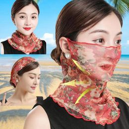 Scarves Summer Women Driving Neck Collar Scarf Thin Chiffon Outdoor Cycling Elastic Wrap Multi-functional Uv Face Sun Mask