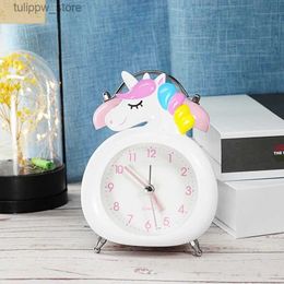 Desk Table Clocks Desk Clock Cute Cartoon Unicorn Alarm Clock Bedside Table Desk Clock Children Room Decoration Christmas Gift L240323