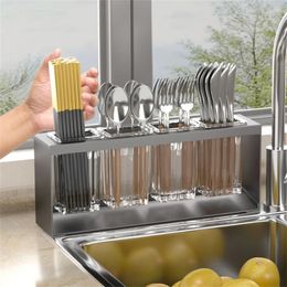 Kitchen Storage Countertop Drain Rack Organiser Home Bathroom Kithcen Utensils Holder Draining Chopstick Cage