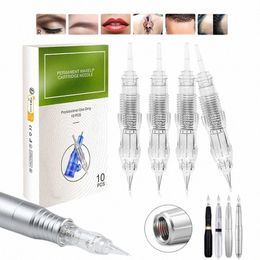 biomaser 10Pcs Tattoo Cartridges Needles Disposable PMU Round Liner For Permanent Lip Eyebrow Makeup Tattoo Rotary Pen Supplies 22O1#