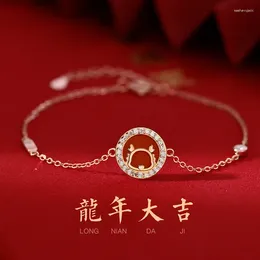 Charm Bracelets 925 Sterling Silver 2024 Year Of The Dragon Bracelet Women's Light Luxury Niche Delicate To Send Friends Jewelry