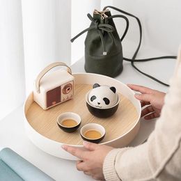 Teaware Sets Panda Quick Cup Outdoor Portable Travel Tea Set Suit One Pot Two Cups Creative Chinese