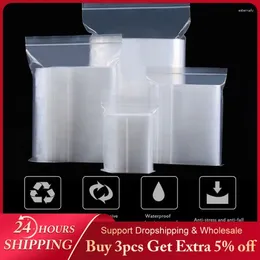 Storage Bags 100Pcs/Pack Small Plastic Various Sizes Clear Poly Reusable Bag Food Reclosable Vacuum Fresh Organise